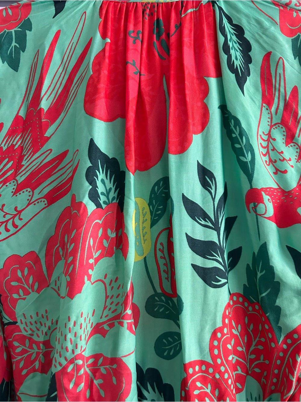 Anthropologie Farm Rio Floral Poppy Printed Wedding Guest Feminine Maxi Dress. - Picture 12 of 12